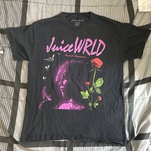 999 Juice WRLD Shirt Large Lucid Dreams Short Sleeve Rose Hip Hop Rap Black